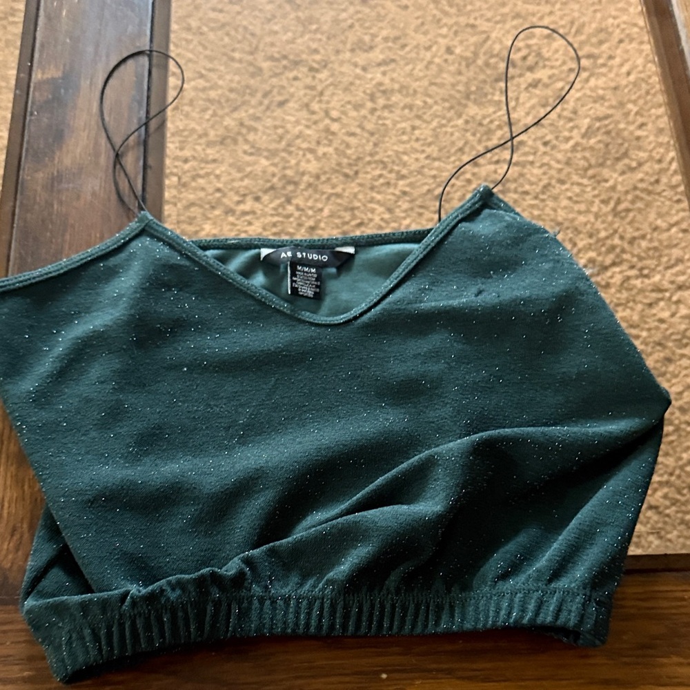 SHEIN Teal Camisole with Sparkle Detail